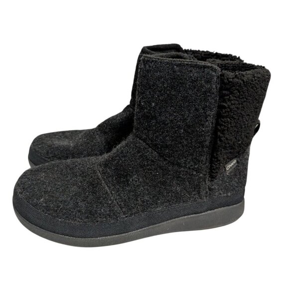 Chaco Revel Tall Boots Womens Size 9.5 Black Cozy Wool-Blend Water-Resistant - Picture 1 of 7